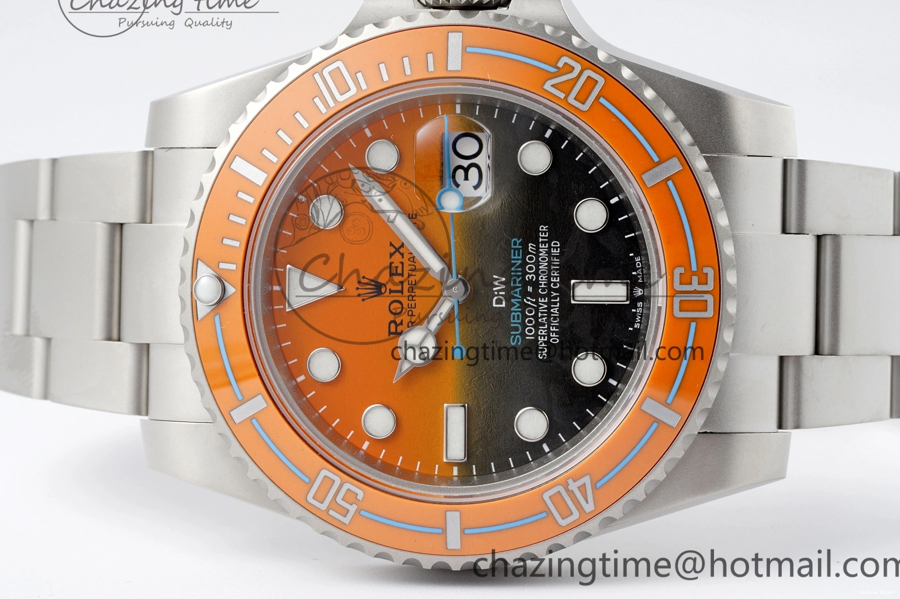 0411 Bold Submariner DIW Sandblasted VSF 1:1 Best Edition Orange Ceramic Bezel Orange Black Dial on SS Bracelet VS 2053